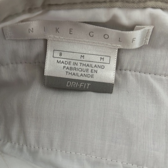 NIKE Golf Dri-Fit khaki ankle cotton blend flat front women’s pants Sz 8 M - Picture 8 of 10